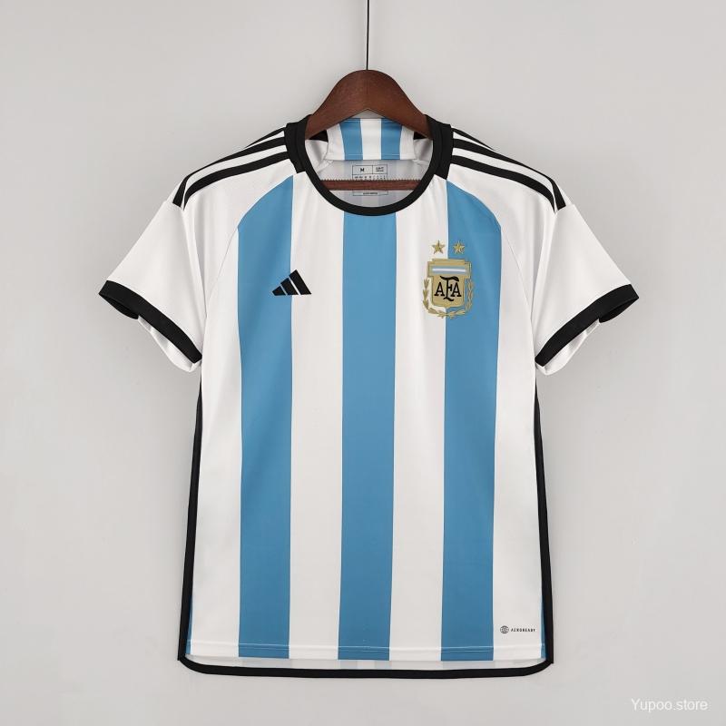 Camiseta de fútbol Argentina 2022 LOCAL MANGA CORTA VERSION FAN